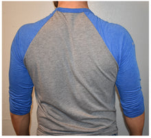 Load image into Gallery viewer, Soft Baseball Style (Gray and Blue) Three Quarter (3/4) Sleeve Shirt