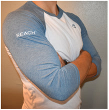 Load image into Gallery viewer, Soft Baseball Style (White &amp; &quot;Denim Blue&quot;) Three Quarter (3/4) Sleeve Shirt