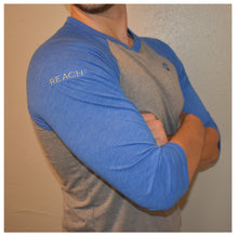 Load image into Gallery viewer, Soft Baseball Style (Gray and Blue) Three Quarter (3/4) Sleeve Shirt